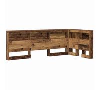 vidaXL Testiera Libreria in Legno Vecchio 100 x 200cm - Soluzione per Storage ad Angolo con Finitura Marrone. Facile da Assemblare, Design Autoportante per la Camera da Letto, Offre Ampio Spazio per