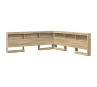 vidaXL Testiera Libreria in Rovere Sonoma a Forma di L 180 x 200 cm. È Realizzata in Legno ingegnerizzato, ha Ampi Ripiani per stoccare Oggetti. Il Design Minimalista Aiuta a Risparmiare Spazio e or