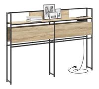 vidaXL Testiera libreria in Rovere Sonoma da 120 cm, Realizzata in Legno ingegnerizzato e Acciaio. Ha Una Stazione di Ricarica Integrata, Un Design Moderno e Tanto Spazio per riporre Le tue Cose. in