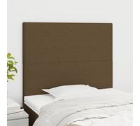vidaXL Testiera 2 pz Marrone Scuro 100x5x78/88 cm in Tessuto