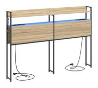 vidaXL Testiera Moderna per la Camera da Letto - Accessorio Elegante con Struttura di Stoccaggio e Organizer da Comodino con Illuminazione Integrata