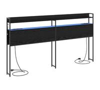 vidaXL Testiera Moderna per la camera da letto. Letto contemporaneo, accessorio alla moda con spazio per riporre oggetti. Organizzatore da comodino con illuminazione integrata.