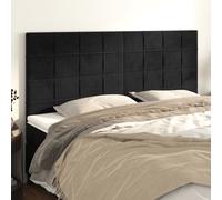 vidaXL Testiera Nera 160x5x118/128 cm Velluto