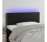 AX Testiera Letto Nero Regolabile 100x5x78/88cm LED 55cm Tagliabile News 3121556