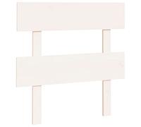 Testiera per Letto Bianca 93,5x3x81cm in Legno Massello di Pino