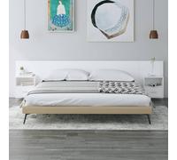 vidaXL Testiera per Letto con Armadietti in Legno Multistrato Bianco