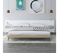 vidaXL Testiera per Letto con Armadietti in Legno Multistrato Bianco
