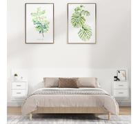 vidaXL Testiera per Letto con Armadietti in Legno Multistrato Bianco