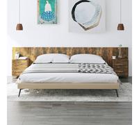 vidaXL Testiera per Letto con Armadietti Legno Multistrato Rovere Fumo