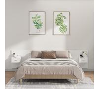 vidaXL Testiera per Letto con Comodini in Legno Multistrato Bianco