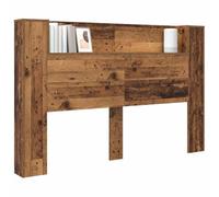 vidaXL Testiera per letto con LED in legno anticato, 160 cm, in legno