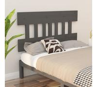 vidaXL Testiera per Letto Grigia 153,5x3x81 cm Legno Massello di Pino