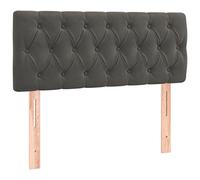 vidaxl Testiera per letto in velluto grigio scuro, 100 x 7 x 78/88 cm, altezza regolabile, robuste gambe in legno, decorazione per camera da letto