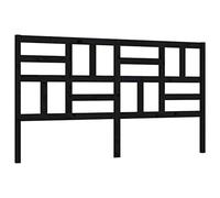 vidaXL Testiera per Letto Nera 206x4x104 cm in Legno Massello di Pino