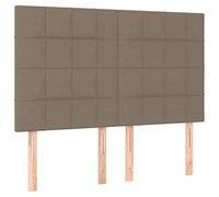 vidaXL Testiera per Letto Tortora 144x5x118/128 cm Tessuto