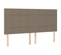 vidaXL Testiera per letto Tortora 160x5x118/128 cm Tessuto