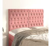 vidaXL Testiera Rosa 160x7x118/128 cm Velluto
