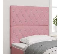 vidaXL Testiera in Velluto Rosa con Bottoni di Cristallo, Imbottita e Alta 90 cm. Altezza Regolabile, Perfetta per arredare la Camera da Letto Moderna. Design da Parete, Comoda e stilosa.