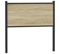 vidaXL Testiera Sonoma 90 cm in Legno Multistrato e Acciaio, Testata, Testata Singola, Testata per Letto Singolo, testiera Singola
