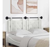 vidaXL Testiera sospesa Bianco Similpelle, Testiera da Letto Elegante, Montaggio a Parete, Schienale in Schiuma, Design Minimalista Contemporaneo