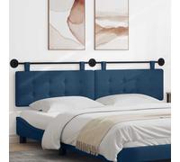 vidaXL Testiera sospesa Blu Tessuto, Testiera Moderna, Rettangolare Imbottita, Design da Montare a Parete, Decorazioni Personalizzabili per la Camera