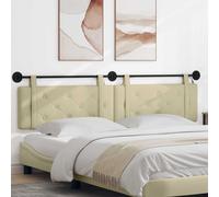 vidaXL Testiera sospesa Con luce LED Crema Similpelle