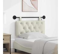 vidaXL Testiera sospesa Con luce LED Crema Velluto, Letto Moderno, Testiera da Muro, Rivestita in Velluto, Legno Composito, Salvaspazio, Schienale Decorativo, Morbido