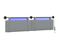 vidaXL Testiera sospesa Con luce LED Grigio Chiaro Tessuto, Decorazione moderna per la camera, testata fasciante, tessuto di lusso, spazio ottimizzato per il sonno