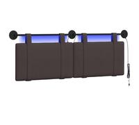 vidaXL Testiera sospesa Con luce LED Marrone Scuro Tessuto, Decorazione moderna per la camera, testata fasciante, tessuto di lusso, spazio ottimizzato per il sonno