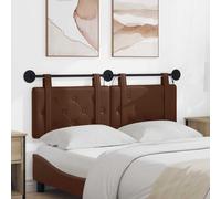 vidaXL Testiera sospesa Con luce LED Marrone Similpelle