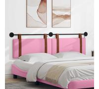 vidaXL Testiera sospesa Con luce LED Rosa PU Antico, Testata Letto Moderna Rettangolare, Design da Montare, Accessorio Semplice e Funzionale per la Camera