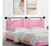 vidaXL Testiera sospesa Con luce LED Rosa Tessuto, Decorazione moderna per la camera, testata fasciante, tessuto di lusso, spazio ottimizzato per il sonno
