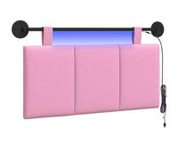 vidaXL Testiera sospesa Con luce LED Rosa Tessuto, Testata Letto Moderna e Personalizzabile, Montaggio a Parete, Strisce Verticali, Salvaspazio