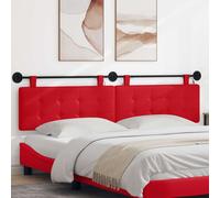 vidaXL Testiera sospesa Con luce LED Rosso Similpelle, Testata moderna ed elegante, montaggio a muro, design flessibile, decorazione PVC, spazio ottimizzato
