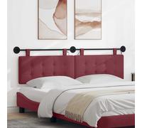 vidaXL Testiera sospesa Con luce LED Rosso Vino Tessuto, Testiera moderna, rettangolare imbottita, design da montare a parete, decorazioni personalizzabili per la camera