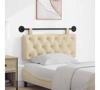 vidaXL Pannello anteriore sospeso montato a parete, crema, 110 x 55 x 7 cm, in tessuto, camera da letto, testa rettangolare in tessuto, design moderno da parete, schienale morbido, risparmio di spazio