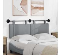 vidaXL Testiera sospesa Grigio chiaro Tessuto