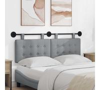 vidaXL Testiera sospesa Grigio chiaro Tessuto