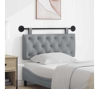 vidaXL Pannello anteriore sospeso montato a parete, grigio chiaro, 110 x 55 x 7 cm, in tessuto, camera da letto, testa rettangolare in tessuto, design moderno da parete, schienale morbido, risparmio