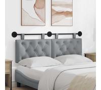 vidaXL Pannello anteriore sospeso montato a parete, grigio chiaro, 150 x 55 x 7 cm, in tessuto, camera da letto, testa rettangolare in tessuto, design moderno da parete, schienale morbido, risparmio