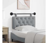 vidaXL Pannello anteriore sospeso montato a parete, grigio chiaro, 100 x 55 x 7 cm, in tessuto, camera da letto, testa rettangolare in tessuto, design moderno da parete, schienale morbido, risparmio