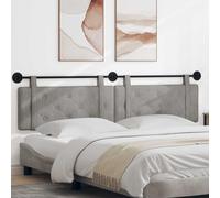 vidaXL Testiera sospesa Grigio chiaro Velluto