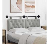 vidaXL Pannello anteriore sospeso montato a parete grigio nuvoloso 150 x 55 x 7 cm, tessuto camera da letto, testa rettangolare in tessuto, design moderno da parete, schienale morbido imbottito