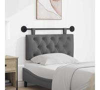 vidaXL Pannello anteriore sospeso montato a parete, grigio scuro, 100 x 55 x 7 cm, in tessuto, camera da letto, testa rettangolare in tessuto, design moderno da parete, schienale morbido, risparmio di