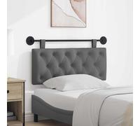 vidaXL Pannello anteriore sospeso montato a parete, grigio scuro, 110 x 55 x 7 cm, in tessuto, camera da letto, testa rettangolare in tessuto, design moderno da parete, schienale morbido, risparmio di