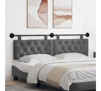 vidaXL Pannello anteriore sospeso montato a parete, grigio scuro, 170 x 55 x 7 cm, in tessuto, camera da letto, testa rettangolare in tessuto, design moderno da parete, schienale morbido, risparmio di