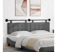 vidaXL Testiera sospesa Grigio scuro Tessuto