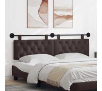 vidaXL Pannello anteriore sospeso montato a parete marrone scuro 170 x 55 x 7 cm, in tessuto, camera da letto, testa rettangolare in tessuto, design moderno da parete, schienale morbido imbottito