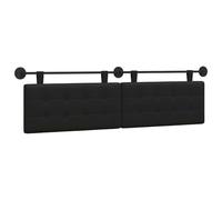 vidaXL Testiera sospesa Nero Similpelle, Testata moderna ed elegante, montaggio a muro, design flessibile, decorazione PVC, spazio ottimizzato