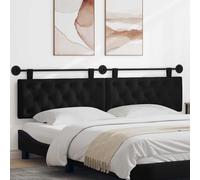 vidaXL Lato anteriore sospeso montato a parete, nero, 210 x 55 x 7 cm, tessuto, camera da letto, testa rettangolare in tessuto, design moderno da parete, schienale morbido imbottito, risparmio di